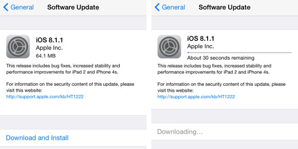 Disponible iOS 8.1.1, tiene arreglos para el iPhone 4S y iPad 2