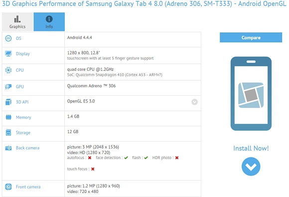 Samsung Galaxy Tab 8.0 4 est� recibiendo una versi�n de 64 bits