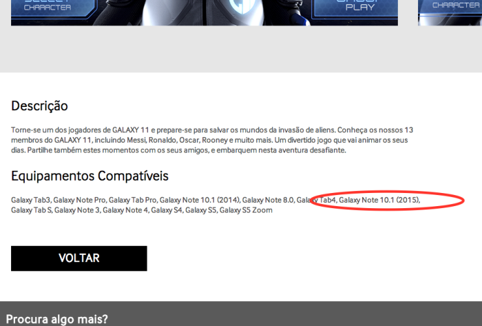 Samsung Galaxy Note 10.1 (2015) mencionado en el sitio de la compaña