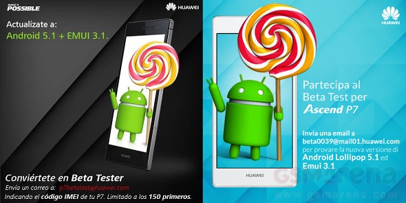 Lollipop para Huawei Ascend P7 ha entrado en beta pblica