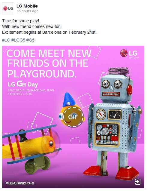 LG confirma la presentacin del G5 el 21 de febrero