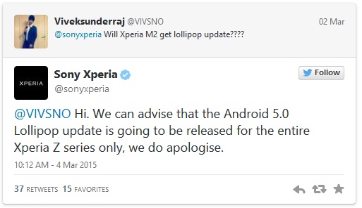 Sony va a lanzar Android 5.0 Lollipop para nica serie Xperia Z