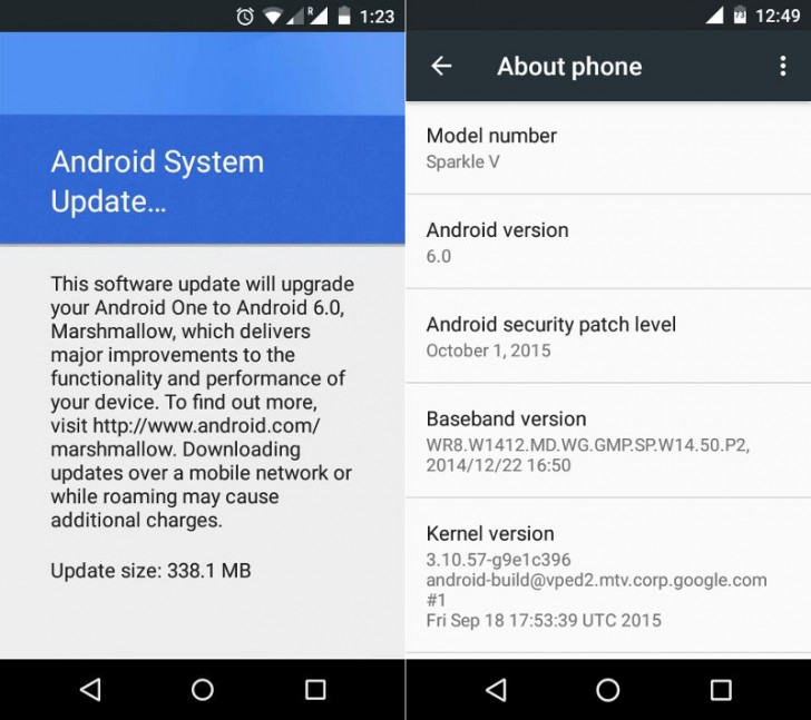 Android One dispositivos est�n recibiendo ahora actualizaciones Android 6.0 Marshmallow