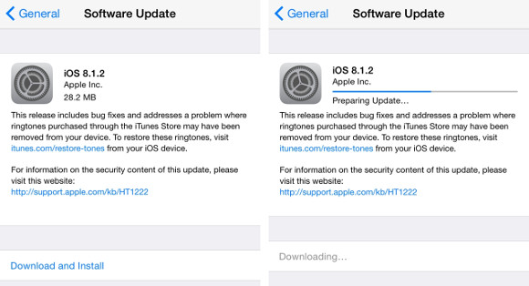 Apple lanza iOS 8.1.2, se ocupa de cuestiones de tono de llamada Apple lanza iOS 8.1.2, se ocupa de cuestiones de tono de llamada