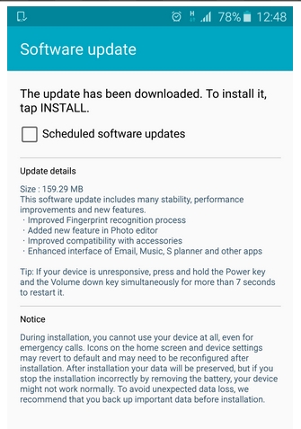 Nueva actualizaci�n del Galaxy S6 mejora el esc�ner de huellas dactilares