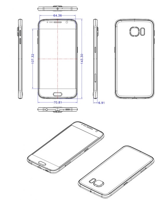 Esquemas del Samsung Galaxy S6 muestran una cmara que sobresale