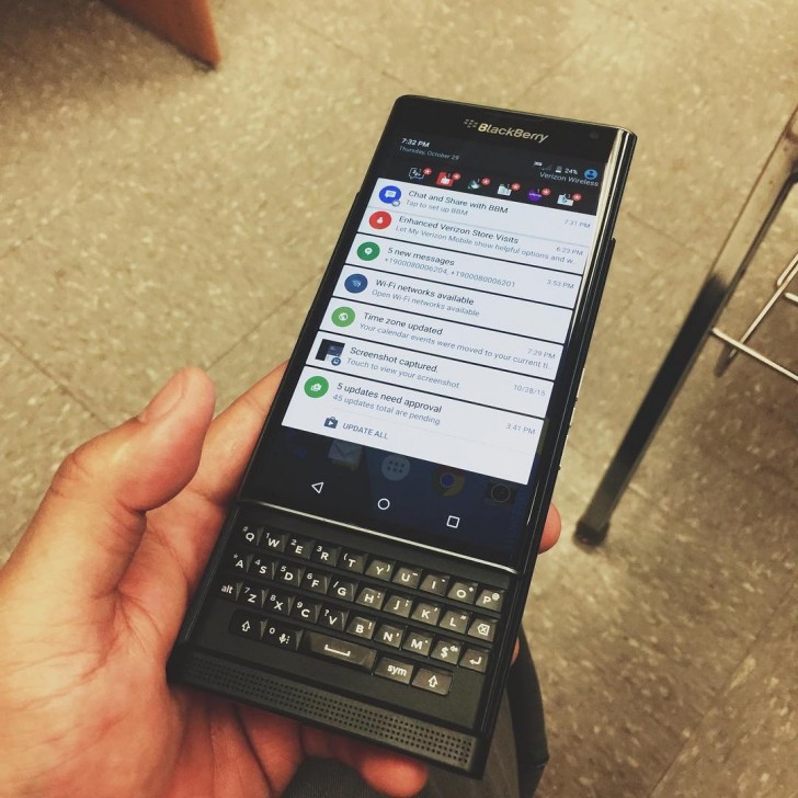 Variante BlackBerry Priv de Verizon visto en lnea