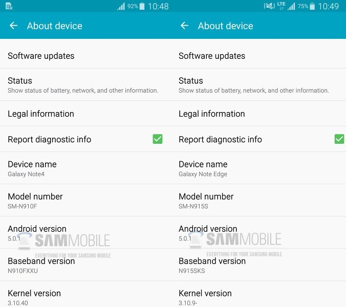 Samsung Galaxy Note 4 y Edge tendrn directamente Android 5.0.1