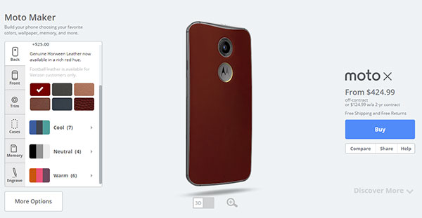 Moto X ya est disponible con espalda de cuero rojo 
