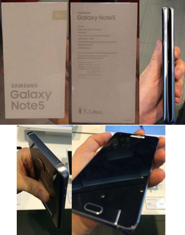 Fotos de la caja del Galaxy Note 5