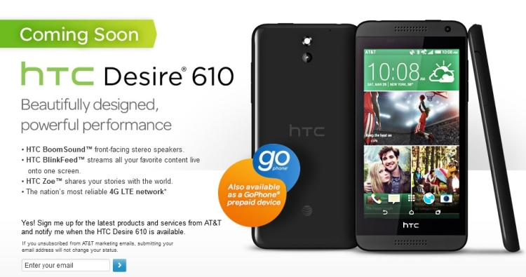 HTC Desire 610 llegando a AT&T el 25 de julio