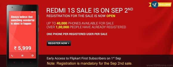 Xiaomi empieza ventas de Redmi 1S en la India con 40.000 unidades